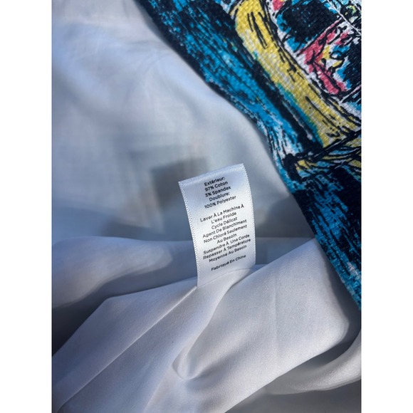 Talbots Venice Canal Print A-Line Skirt Women Size 12 Blue Yellow Pink - Picture 5 of 6